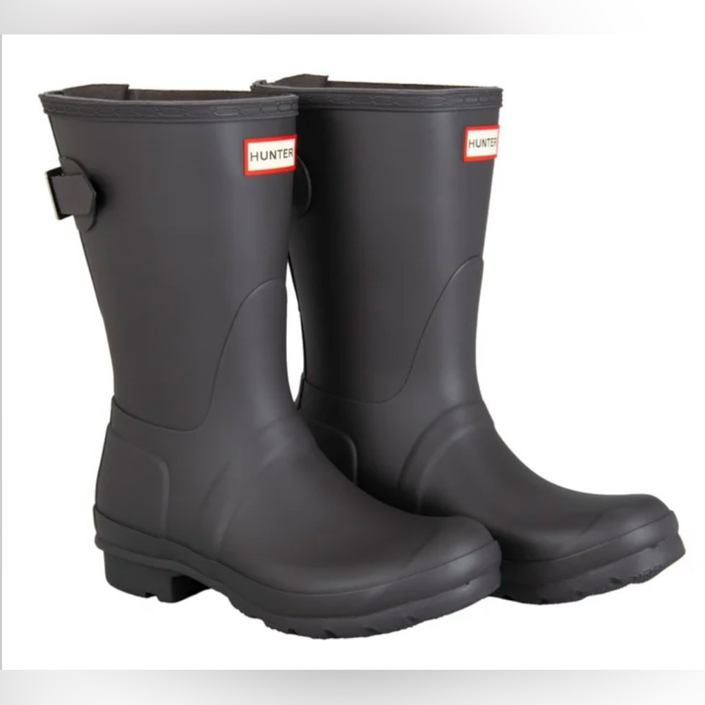 Hunter Women’s Original Short Back Adjustable Rain Boots 7 Black Waterproof NWT